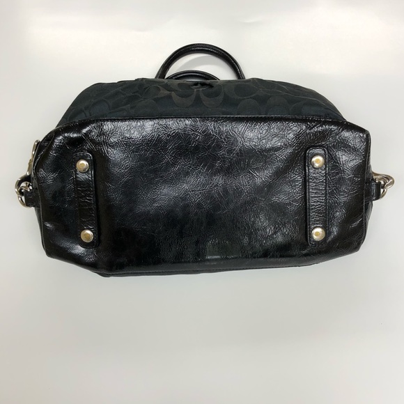 Coach Ashley Signature Satchel Black Canvas Bag - Picture 11 of 13